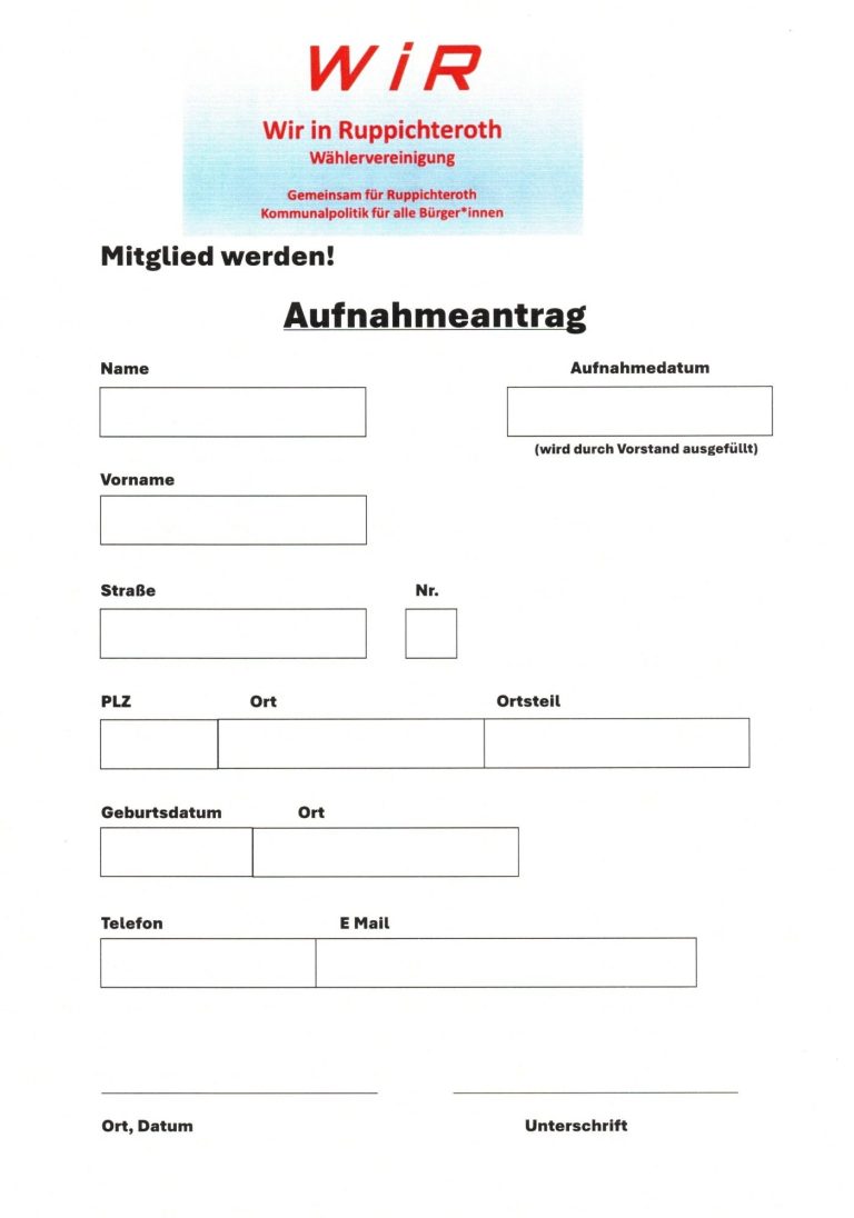 Aufnahmeantrag (Anklicken)